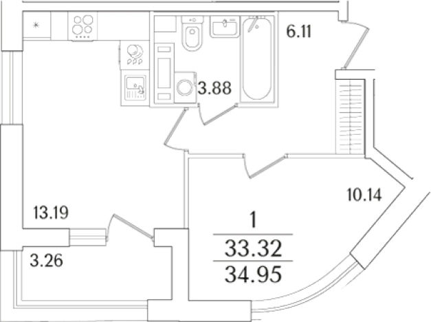 Купить двухкомнатную квартиру у метро Выборгская в Санкт-Петербурге. Вариант № 6232548, 0, площадь -  квм, цена 13404999 рублей