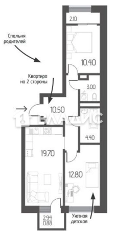 Купить квартиру в ЖК Пломбир в Воронеже. Вариант № 153065, 0, площадь -  квм, цена 9246000 рублей