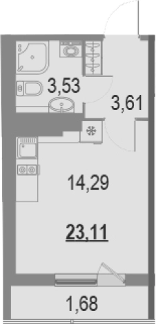 Купить Студию в новостройках у метро Проспект Большевиков в Санкт-Петербурге. Вариант № 93749, 0, площадь -  квм, цена 5494800 рублей