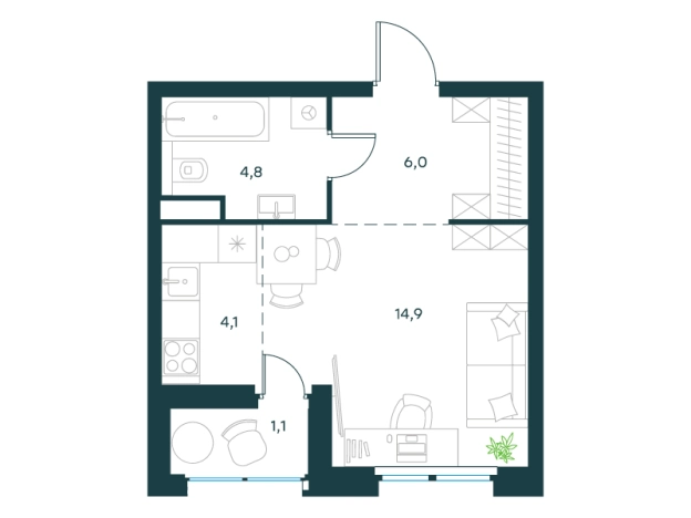 Купить Студию в районе Новокуркино в Химках. Вариант № 148663, 0, площадь - квм, цена 16754106 рублей