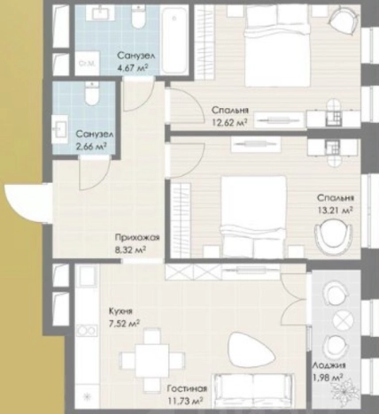 Купить трехкомнатную квартиру у метро Коммунарка в Москве. Вариант № 9897141, 5, площадь -  квм, цена 15900000 рублей