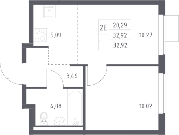 Купить однокомнатную квартиру на улице Набережная в Домодедово. Вариант № 2485977, 0, площадь -  квм, цена 7426877 рублей