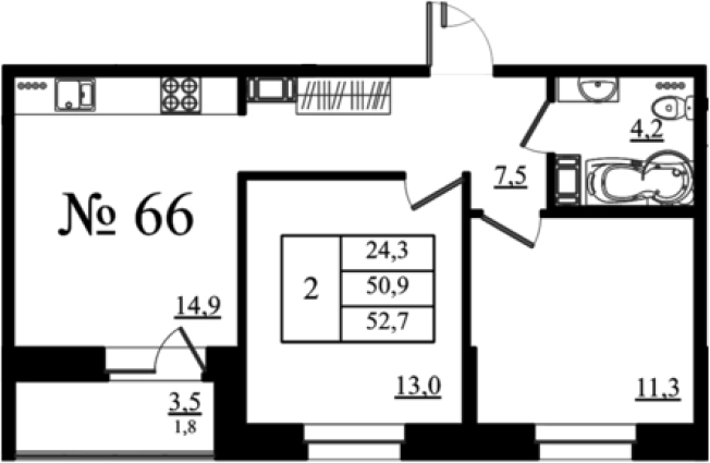 Купить двухкомнатную квартиру в новостройках на улице Куприна в Гатчине. Вариант № 7259962, 0, площадь -  квм, цена 8951411 рублей