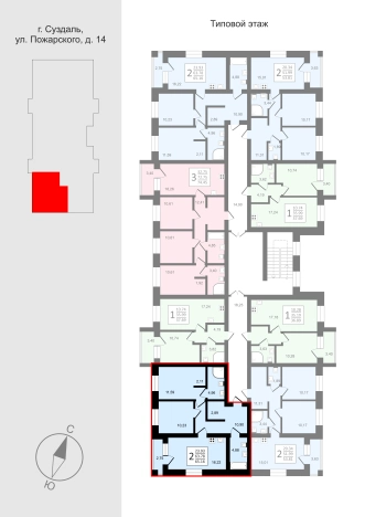Купить двухкомнатную квартиру в новостройках в Владимирской области. Вариант № 7710911, 2, площадь -  квм, цена 9741420 рублей