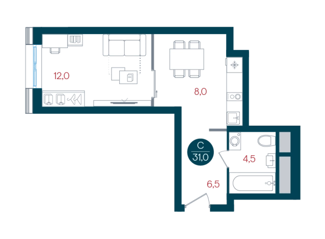 Купить Студию у метро Кантемировская в Москве. Вариант № 8922073, 0, площадь -  квм, цена 10668961 рублей