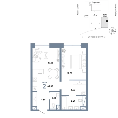 Купить двухкомнатную квартиру в новостройках у метро Белорусская в Москве. Вариант № 10442439, 0, площадь -  квм, цена 54767800 рублей
