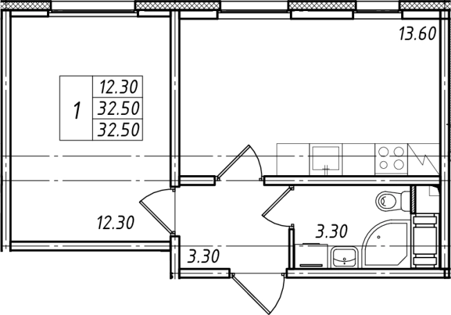 Купить двухкомнатную квартиру в Ленинградской области. Вариант № 77447, 0, площадь -  квм, цена 5711185 рублей