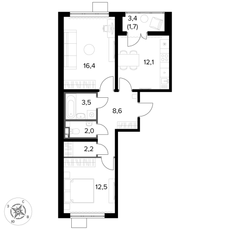 Купить квартиру в ЖК 1-й Донской в Московской области. Вариант № 9905182, 0, площадь -  квм, цена 16531800 рублей