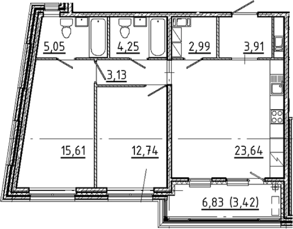 Купить трехкомнатную квартиру в ЖК N8 в Санкт-Петербурге. Вариант № 5550742, 0, площадь -  квм, цена 33679364 рублей
