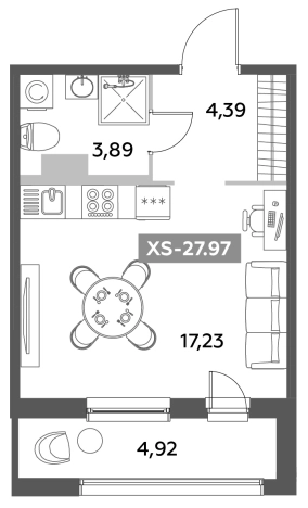 Купить Студию в ЖК Аквилон Leaves в Санкт-Петербурге. Вариант № 6217247, 0, площадь -  квм, цена 9366714 рублей