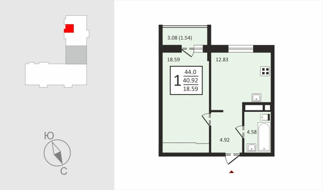 Купить однокомнатную квартиру в новостройках в районе Октябрьский в Владимирской области. Вариант № 9600177, 0, площадь -  квм, цена 4925360 рублей