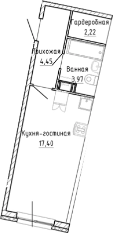 Купить Студию в новостройках в Мурине. Вариант № 8928414, 0, площадь -  квм, цена 5855223 рублей