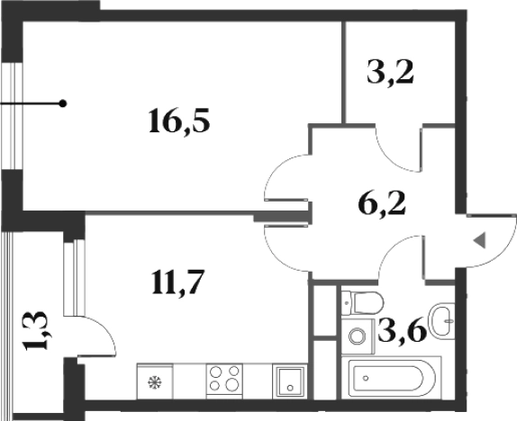Купить однокомнатную квартиру в ЖК Миниполис 8 Кленов в Красногорске. Вариант № 142803, 0, площадь -  квм, цена 12924607 рублей