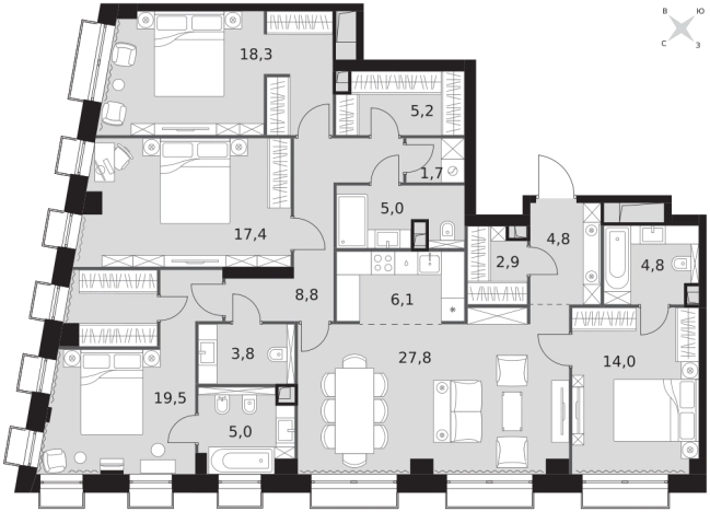 Купить квартиру у метро Хорошево в Москве. Вариант № 91901, 0, площадь -  квм, цена 108883040 рублей