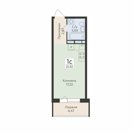 Купить однокомнатную квартиру на улице Ломоносова в Воронеже. Вариант № 145745, 0, площадь -  квм, цена 4012428 рублей