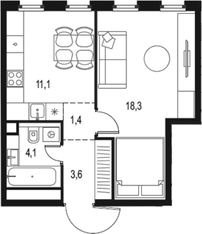 Купить однокомнатную квартиру в районе Нижегородский в Москве. Вариант № 206318, 0, площадь -  квм, цена 15249393 рублей