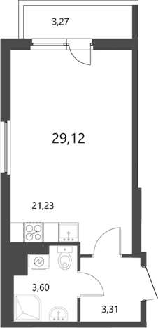 Купить Студию в новостройках у метро Девяткино в Ленинградской области. Вариант № 9142466, 0, площадь -  квм, цена 4662403 рублей