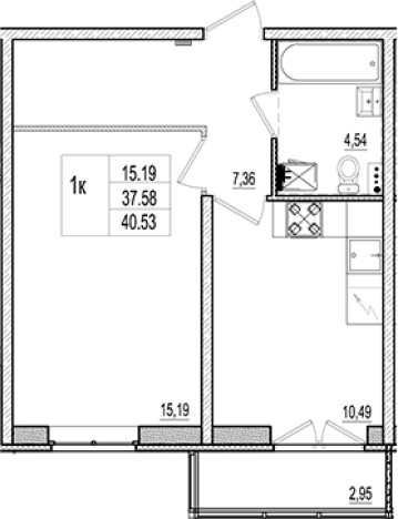 Купить однокомнатную квартиру в Коммунаре. Вариант № 6964295, 0, площадь -  квм, цена 5955500 рублей