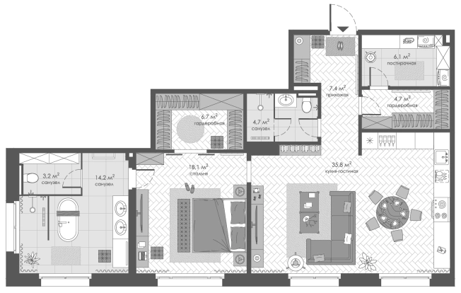Купить квартиру в районе Хамовники в Москве. Вариант № 139526, 0, площадь -  квм, цена 266181500 рублей