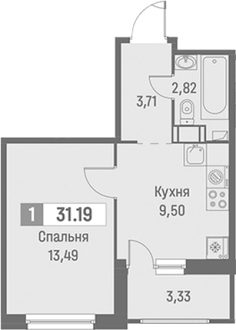 Купить однокомнатную квартиру на улице Цветной проезд в Ленинградской области. Вариант № 9099685, 0, площадь -  квм, цена 7067120 рублей
