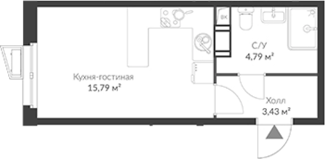 Купить Студию у метро Парнас в Сертолове. Вариант № 8470282, 0, площадь -  квм, цена 3955646 рублей