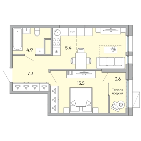 . Вариант № 119087, 0, площадь - 45.9 квм, цена 8353800 рублей