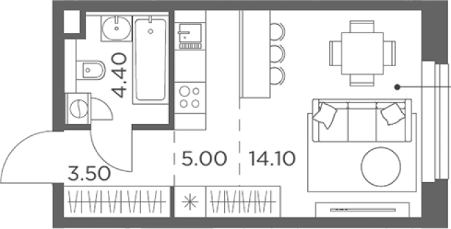 Купить Студию в ЖК Белый Град в Мытищах. Вариант № 188127, 0, площадь -  квм, цена 6206045 рублей