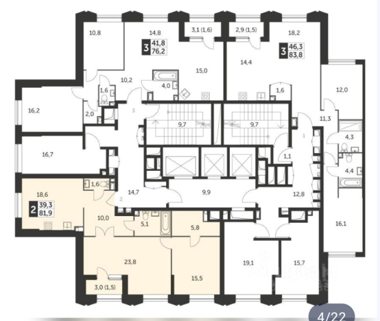 Купить двухкомнатную квартиру в районе Ростокино в Москве. Вариант № 9278541, 17, площадь -  квм, цена 46000000 рублей