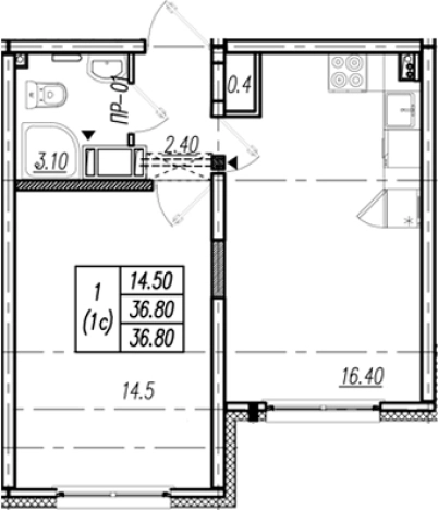 Купить двухкомнатную квартиру в Санкт-Петербурге. Вариант № 9634850, 0, площадь -  квм, цена 6341339 рублей