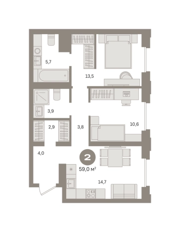 Купить двухкомнатную квартиру у метро Фонвизинская в Москве. Вариант № 9542258, 0, площадь -  квм, цена 29790000 рублей