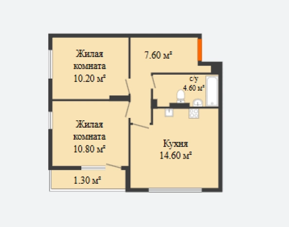 Купить двухкомнатную квартиру у метро Парк Культуры в Нижнем Новгороде. Вариант № 143050, 0, площадь -  квм, цена 7667400 рублей