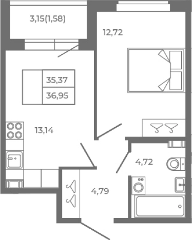 Купить однокомнатную квартиру на вторичке на улице Верная в Сертолове. Вариант № 6963282, 0, площадь -  квм, цена 7574750 рублей