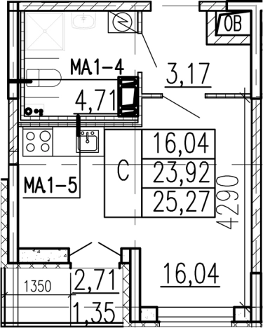 Купить квартиру в ЖК Высота в Ленинградской области. Вариант № 9095433, 0, площадь - квм, цена 3835500 рублей