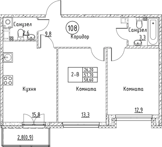Купить трехкомнатную квартиру в новостройках у метро Проспект Ветеранов в Ленинградской области. Вариант № 6829796, 0, площадь -  квм, цена 10909562 рублей