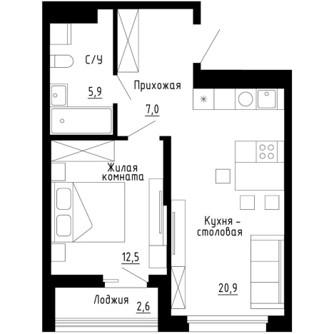 Купить квартиру в ЖК "7Я" в Владивостоке. Вариант № 9768226, 0, площадь -  квм, цена 12280800 рублей