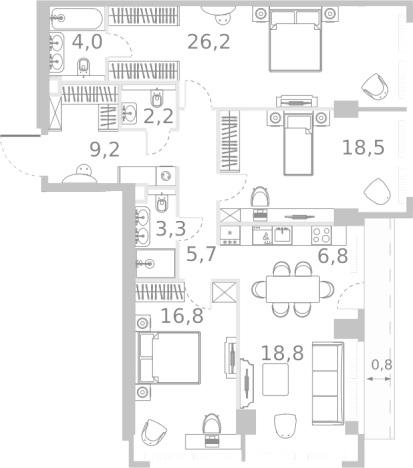 . Вариант № 105139, 0, площадь - 111.5 квм, цена 121320365 рублей