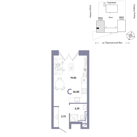Купить однокомнатную квартиру в ЖК Republic в Москве. Вариант № 10442448, 0, площадь -  квм, цена 37383800 рублей