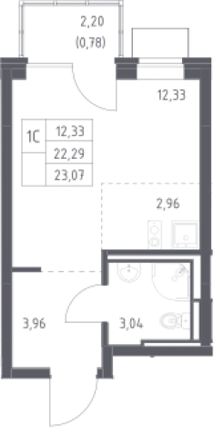Купить Студию в новостройках у метро Зябликово в Московской области. Вариант № 2640638, 0, площадь -  квм, цена 5704999 рублей
