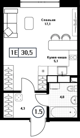 Купить Студию в Ивантеевке. Вариант № 9911209, 0, площадь -  квм, цена 6100000 рублей