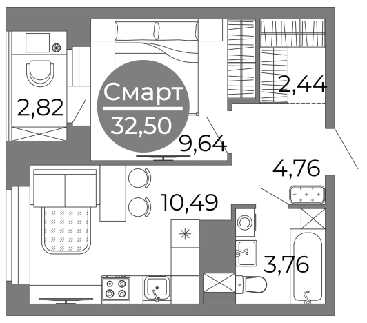 Купить квартиру в ЖК Галилей в Воронеже. Вариант № 88847, 0, площадь -  квм, цена 5632928 рублей