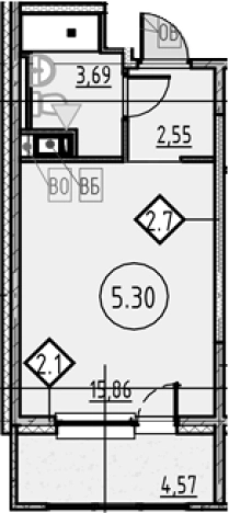 Купить Студию в новостройках у метро Обухово в Санкт-Петербурге. Вариант № 4163703, 0, площадь -  квм, цена 6248108 рублей