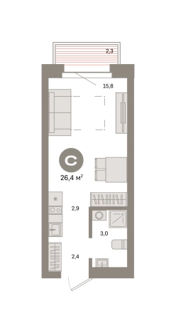 Купить Студию в районе Метрогородок в Москве. Вариант № 8484362, 0, площадь -  квм, цена 12870000 рублей