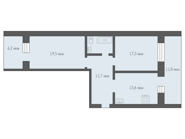 . Вариант № 6625074, 14, площадь - 87.5 квм, цена 8900000 рублей