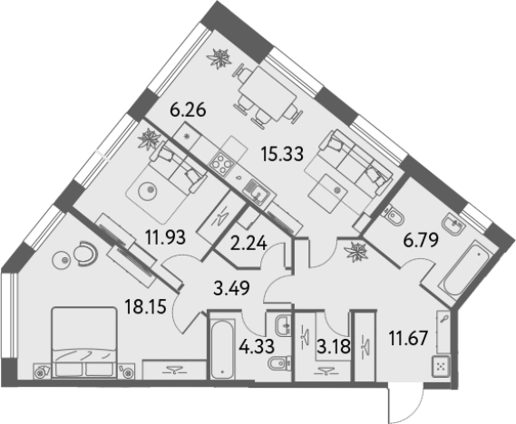 Купить квартиру в районе Останкинский в Москве. Вариант № 88942, 0, площадь - квм, цена 33095036 рублей