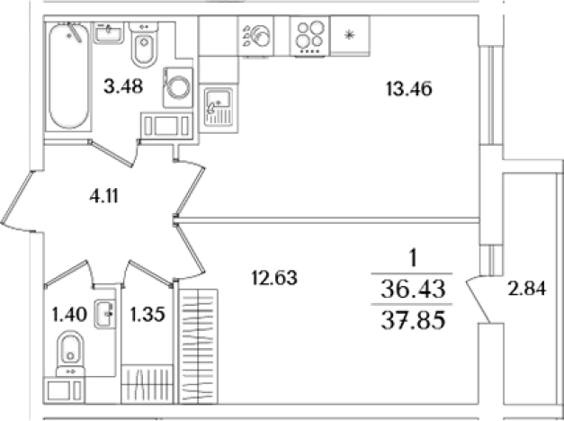 Купить двухкомнатную квартиру в новостройках в районе исторический  Сосновая Поляна в Санкт-Петербурге. Вариант № 6712659, 0, площадь -  квм, цена 12747828 рублей