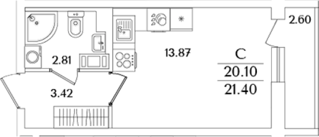 Купить Студию в новостройках в ЖК Кинопарк в Санкт-Петербурге. Вариант № 6712813, 0, площадь -  квм, цена 7727397 рублей