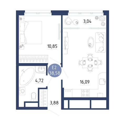 Купить однокомнатную квартиру на улице проезд Бульвар Оптимистов в Рязанской области. Вариант № 102321, 0, площадь -  квм, цена 4705603 рублей
