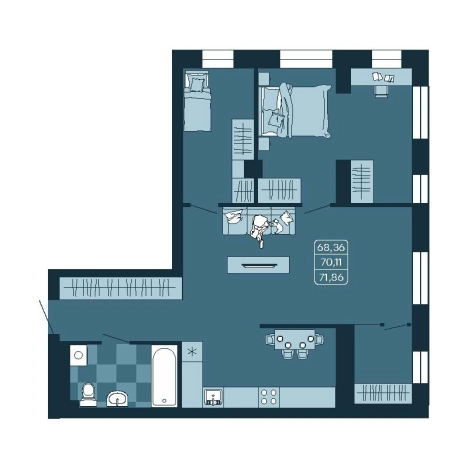 Купить четырехкомнатную квартиру в Приморском крае. Вариант № 5460139, 0, площадь -  квм, цена 11007270 рублей