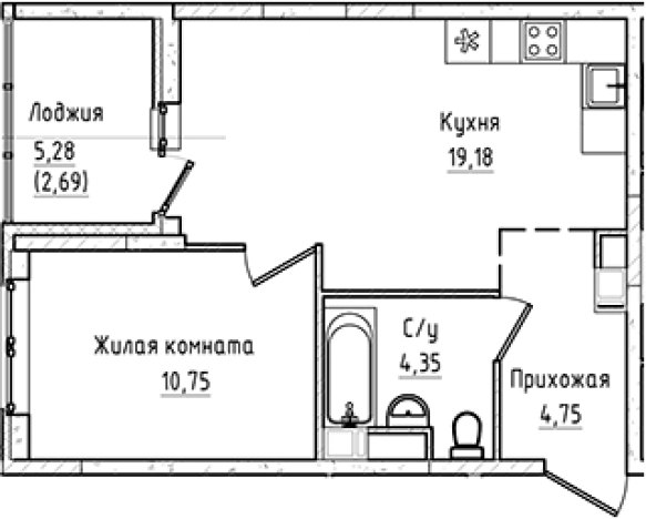 Купить двухкомнатную квартиру на улице Первых в Ленинградской области. Вариант № 7833469, 0, площадь -  квм, цена 6559577 рублей