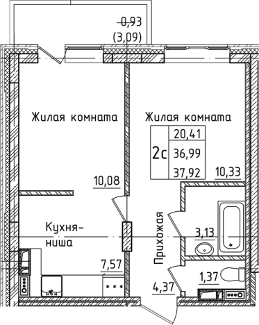Купить двухкомнатную квартиру у метро Шереметьевская в Лобне. Вариант № 128964, 0, площадь -  квм, цена 5504259 рублей